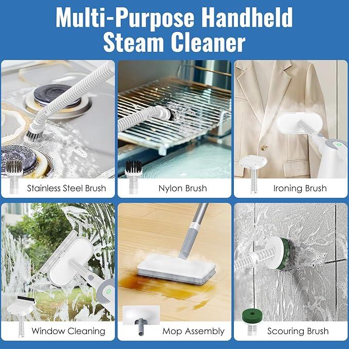 FEPPO Steam Mop & Detachable Handheld Steam Cleaner for Home and Floor Cleaning, 15s Heat-Up, 230°F Floor Steamer for Deep Cleaning with Multi-purpose Attachments Hardwood Floors, Tile,Grout,Furniture - NeatNest