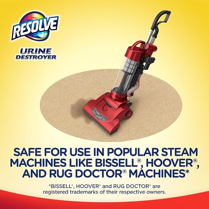 Resolve Urine Destroyer Carpet Cleaning Machine Formula, Safe for Bissell, Hoover & Rug Doctor, Carpet Cleaner, Carpet Cleaner Solution, 96 OZ - NeatNest