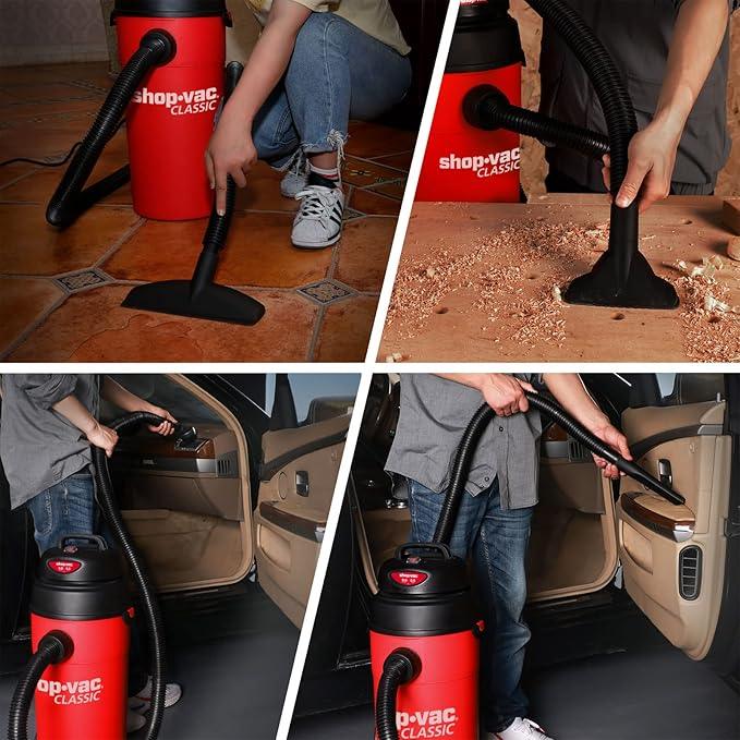 Shop-Vac 5 Gallon 5.5 Peak HP Wet/Dry Vacuum, Wall Mountable Compact Shop Vacuum with 18+7Ft Long Hose & Attachments, Ideal for Jobsite, Garage, Car & Workshop. 9522236 - NeatNest