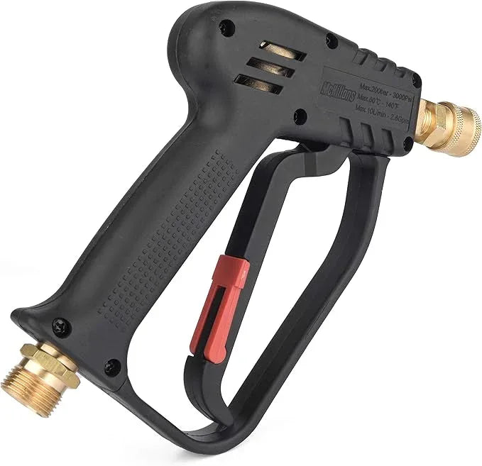 McKillans® Short Pressure Washer Gun with Replacement M22 Inlet - High Pressure Water Handle with 1/4” Quick Connector Coupler - Power Washer Gun Compatible with Foam Cannon - Car Wash Foam Gun - NeatNest