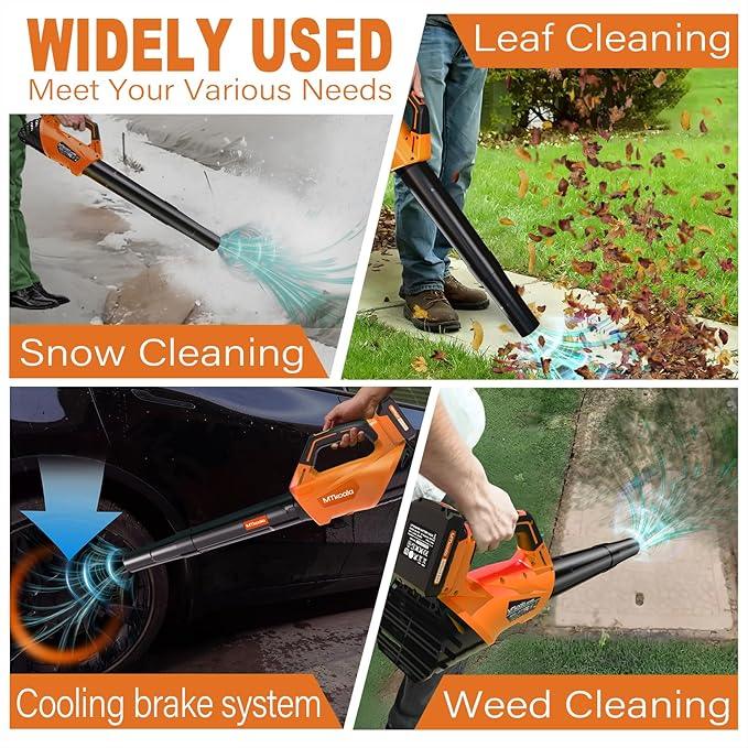 2025 Upgrade Leaf Blower, Leaf Blower Cordless with 2 * 2.6AH Batteries and Fast Charger, 450CFM &150MPH and 2 Speed Mode, Lightweight Electric Leaf Blowers for Lawn,Yard, Leaves, Dust,Snow Care - NeatNest