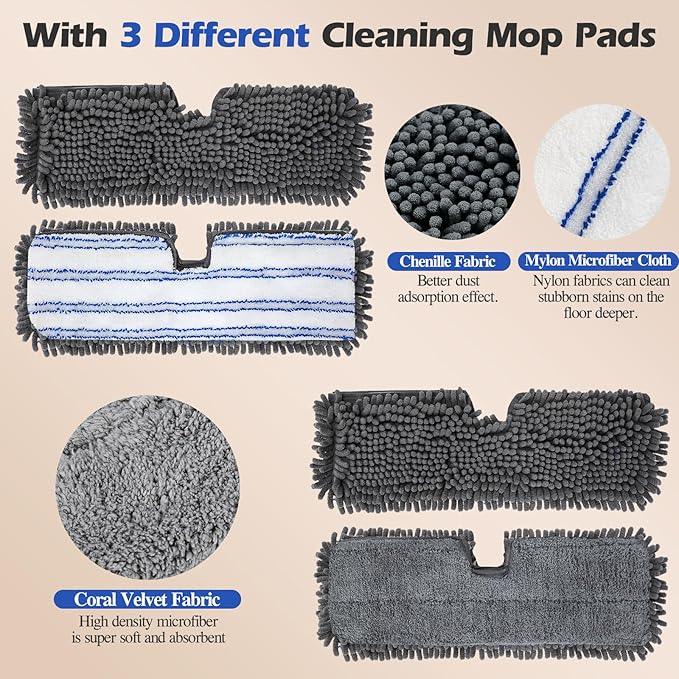 Two Sided Dust Mop Floor Cleaning System, MASTERTOP 360 Microfiber Mop with Stainless Steel Handle,Wet Dry Mop,Flat Flip Mops for Hardwood, Laminate, Vinyl, Tiles,4 Washable Mops Pads - NeatNest