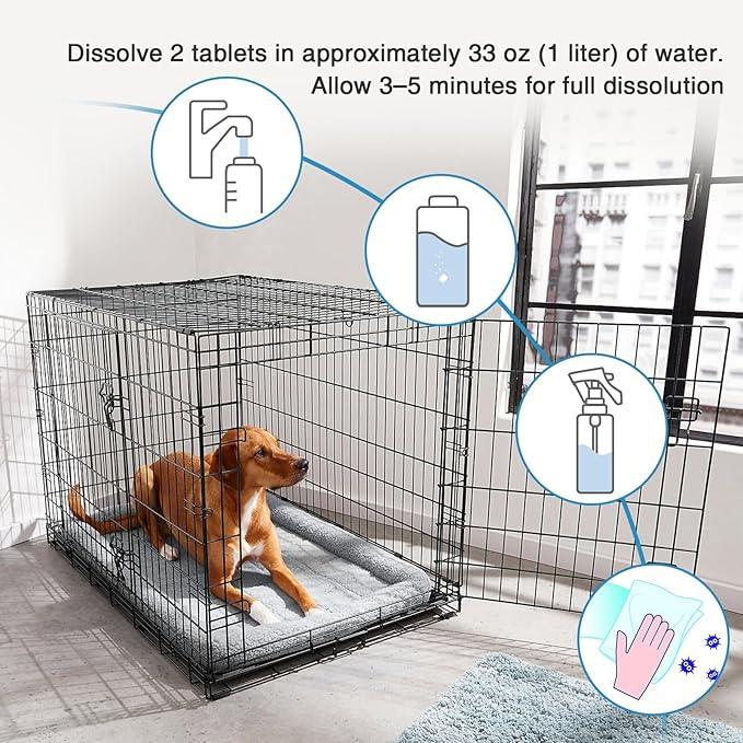 Raki Venus Kennel and cat bed Stain Removers Pet Stain Deodorizing eliminating residual pet urine odors on carpets, floors, and wall corners 100Tablets - NeatNest
