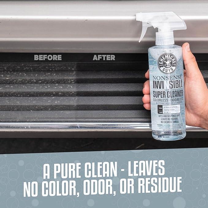 Chemical Guys Nonsense Colorless & Odorless All Surface Cleaner - Clear, Safe for Vinyl, Rubber, Plastic, Carpet, and Upholstery, pH Balanced, Residue-Free, Unscented, 32 oz Spray - NeatNest