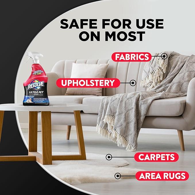 Resolve Ultra Pet Odor and Stain Remover Spray – Carpet Cleaner for Cat and Dog Urine and Poop, 32oz - NeatNest