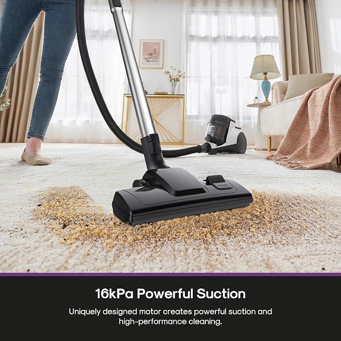 Eureka Bagless Canister Vacuum Cleaner, 1100W High Power Vacuum Cleaner for Carpets and Hard Floors HEPA Filter Extension Tube 2-in-1 Crevice Tool Floor Nozzle, NEN121WH - NeatNest