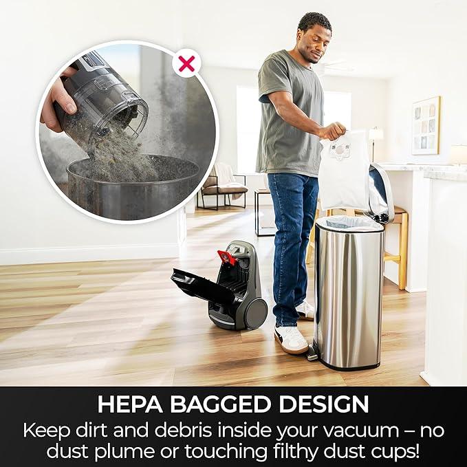 Kenmore BC3006 400 Series Pet Friendly Lightweight Bagged Canister Vacuum Cleaner 2-Motor Design with Hair Eliminator Brushroll, HEPA Filter, LED Headlight, Extended Wand and Auto Cord Rewind - NeatNest