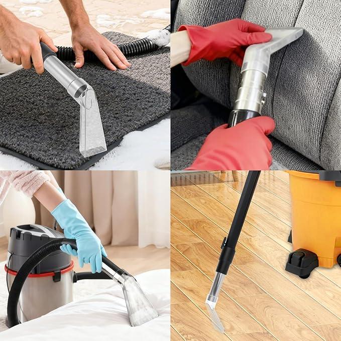 Universal Clear Wet Dry Vac Attachments, Compatible with All Shop Vac Extractor Easy Installation Vac Extractor Attachment for 1-1/4" 1-7/8" 2-1/2" Diameter Hose for Carpet Cleaning Auto Detailing - NeatNest