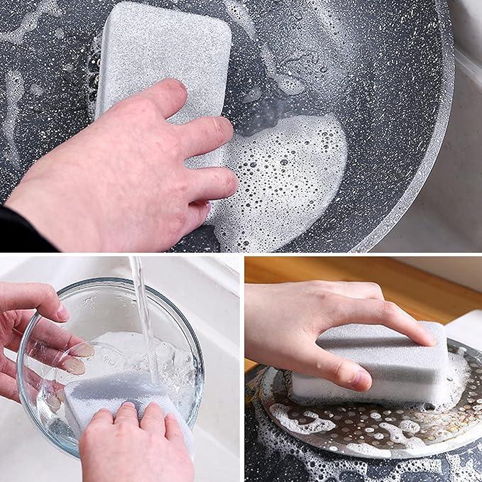 Individually Wrapped Sponges 40 Pack Kitchen Dishwashing Sponge Bulk, Non Scratch Dishes Scouring Pad Dishcloth, Odor-Free Sponge Wipes for Household Cleaning Dishes Travel Apartments - Grey - NeatNest