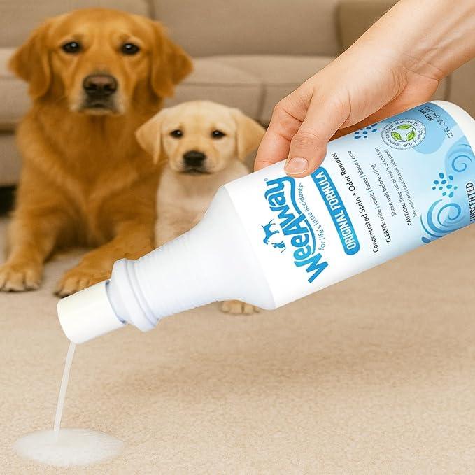 Wee Away Original Formula Concentrated Stain & Odor Remover, Enzyme Cleaner, Pet Urine Odor Eliminator for Home - Pet Mess Destroyer for Carpet & Furniture, Unscented, 32 fl oz - NeatNest