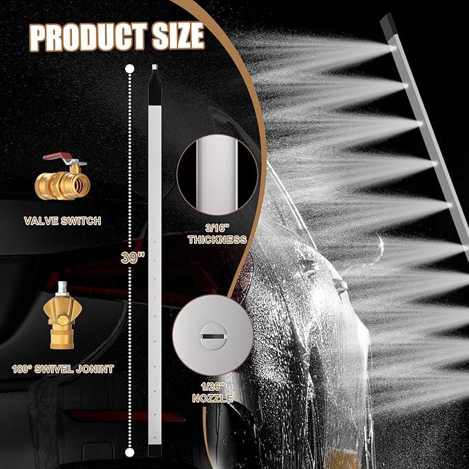 39" Radiator Cleaning Wand for Car/Truck - 4500 PSI Power Washer Tool w/ 180° Swivel & Punched Nozzle, Stainless Steel Flusher Eliminates Debris in Seconds (Fits Power Washer) - NeatNest