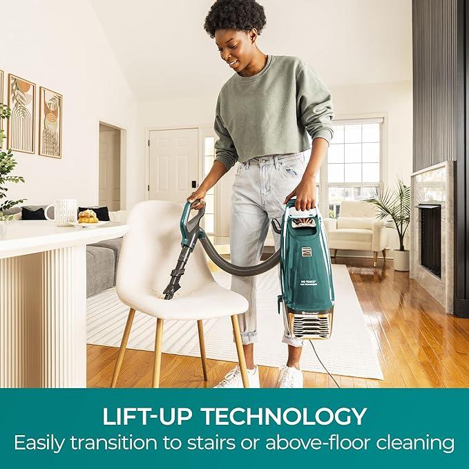 Kenmore Intuition Bagged Upright Vacuum Lift-Up Carpet Cleaner 2-Motor Power Suction with HEPA Filter, 3-in-1 Combination Tool, HandiMate for Floor, Pet Hair, 14pounds, Green - NeatNest