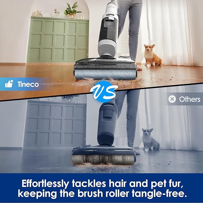 Tineco Floor ONE Stretch S6 Cordless Wet Dry Vacuum Cleaner, 180°Lay-Flat Smart Vacuum Mop, 40 Minutes Long Runtime 158℉ Flashdry Self-Cleaning, Dual-Sided Edge Cleaning Lightweight Floor Cleaner - NeatNest
