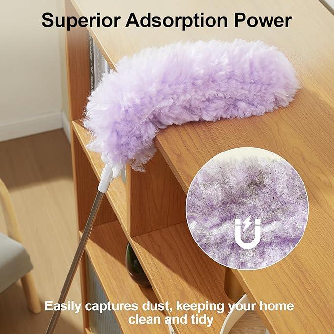 JOYMOOP Ceiling Fan Cleaner Duster and Cobweb Duster with Extension Pole, 28–98 Inch Handle and 9 Refills for High Ceilings and Furniture - NeatNest