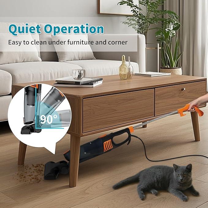 Corded Vacuum Cleaner, 12 in 1 Ultra-Lightweight Vacuum Cleaners for Home 15KPa Powerful Suction Stick Vacuum with Washable HEPA Filter for Home, Car, Pet Hair, Carpet, Hard Floor - NeatNest