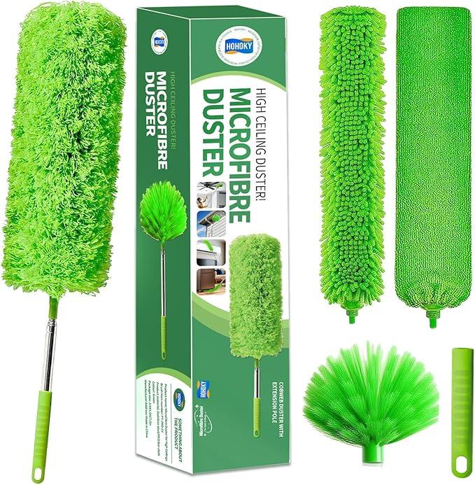 dusters for Cleaning extendable Long Handle，Webster Cobweb Duster with Extension Pole，Spider Web Remover Brush with Pole，Outdoor Web Cleaner Outside for use on Ceilings, cabinets, Walls, Light - NeatNest