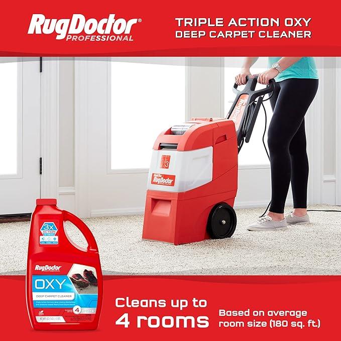 Rug Doctor Triple Action Oxy Deep Carpet Cleaner, 48 oz., Deep Cleans, Deodorizes, & Protects, Concentrated, Professional-Grade, 3X Action Formula - NeatNest