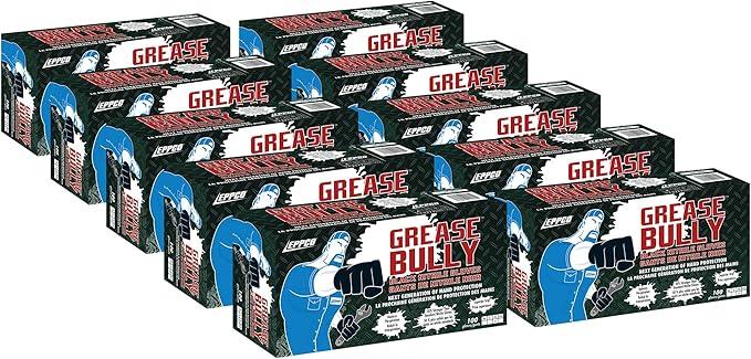 EPPCO Grease Bully 6-Mil Black Nitrile Gloves Disposable Powder Free, Latex Free Textured Superior Grip Glove for Mechanics - NeatNest