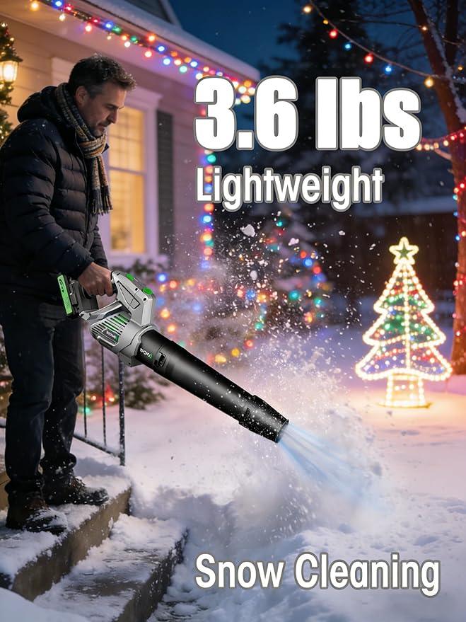 Comchoi Electric Leaf Blower Cordless, 900,000 RPM, 2 x 4.0Ah Batteries & Charger, Handheld Leaf Blowers for Lawn Care, 5 Speed Mode, Portable Lightweight Grass Blower for Yard, Patio & Outdoor Use - NeatNest