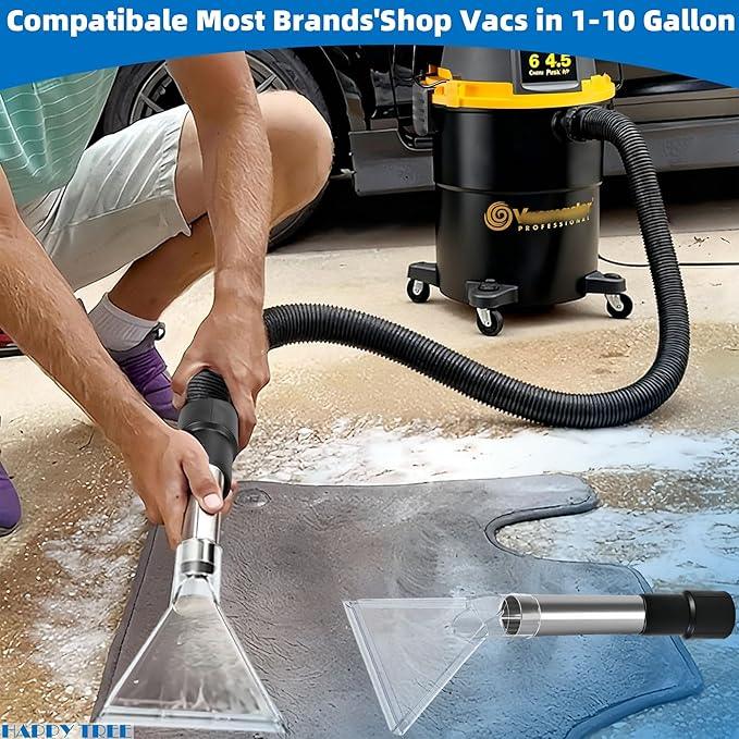 Happy Tree Hand Tool with Large 7-1/2" Clear Head for Upholstery & Carpet Cleaning, Turn Wet-Dry Vac into an Extractor, Detailing Wand Extractor Vacuum Cleaner - NeatNest