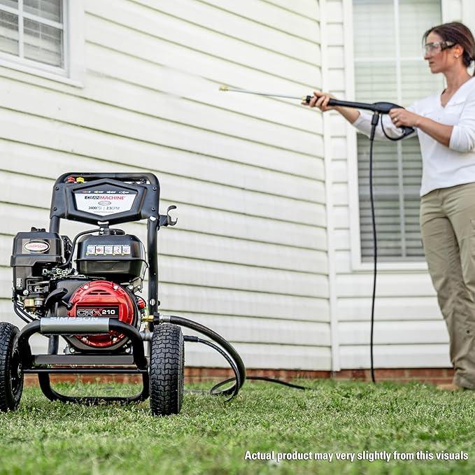 Simpson 3400 PSI Gas Pressure Washer, 2.5 GPM Residential Power Washer, Cold Water, 25' Hose, Clean Machine, 49-State Compliant (CM61083) - NeatNest