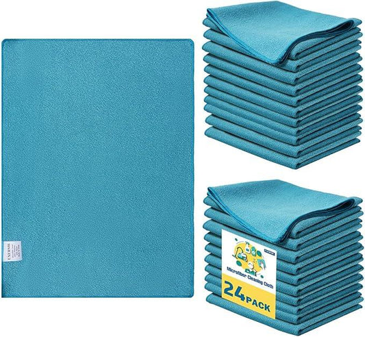 Microfiber Cleaning Cloths for House;Reusable Cleaning Towels Rags for Kitchen;Washable Lint Free,Streak Free,Non-Abrasive,Pack of 24;16"x12" - NeatNest