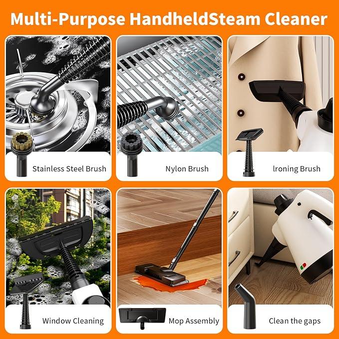 Steam Mop, Detachable Steam Cleaner 16-in-1 Lightweight Handheld Steamer for Hardwood Floors, Home, Tile, Furniture, Clothes, Windows Cleaning - NeatNest