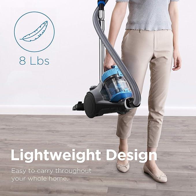 Eureka WhirlWind Bagless Canister 2.5L Vacuum Cleaner, Lightweight Vac for Carpets and Hard Floors, NEN110A, Blue - NeatNest