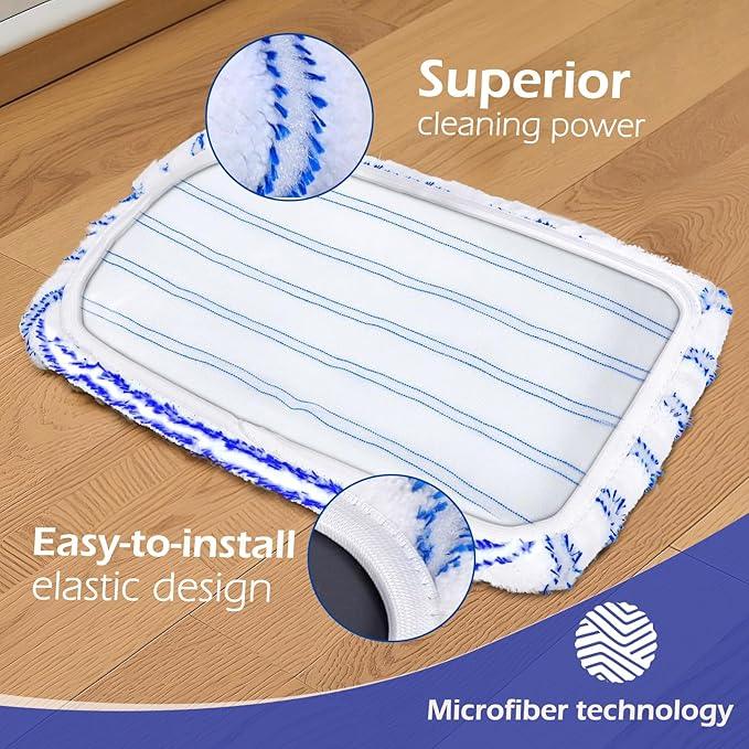Masthome Microfiber Mop,Large Surface Flat Mop with 5 Reusable Pads,Hardwood Floor Mops for Dry and Wet Use,Microfiber Mops for Floor Cleaning-1 Cleaning Scraper Included - NeatNest