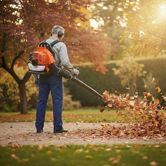 85CC Gas Powered Backpack Leaf Blower, 2 Stroke Engine High Power with Strong Air Volume, Adjustable Harness, Lightweight Design for Yard Lawn Garden Debris Snow Cleanup (908CFM 245MPH) - NeatNest