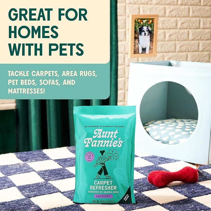 Aunt Fannie's Carpet Bundle, Includes One 16 oz Carpet Refresher Shaker and Three Refills, Lavender Scent, Pack of 4 - NeatNest