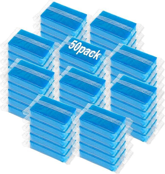 50 Pcs Individually Wrapped Sponges, Uncompressed Non Scratch Scrouing Sponges for Household Cleaning Dishes Kitchen Airbnb Apartment Car Bike Blue - NeatNest