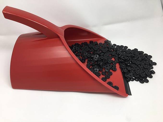 Handy Pan- RED - Large Capacity Recycled Plastic Heavy Duty Dust Pan! Made in USA! Great for Home, Shop, Garage, Waterproof, Stackable, Stands Upright. Unique Rubber Edge gets Debris in! Handypan - NeatNest
