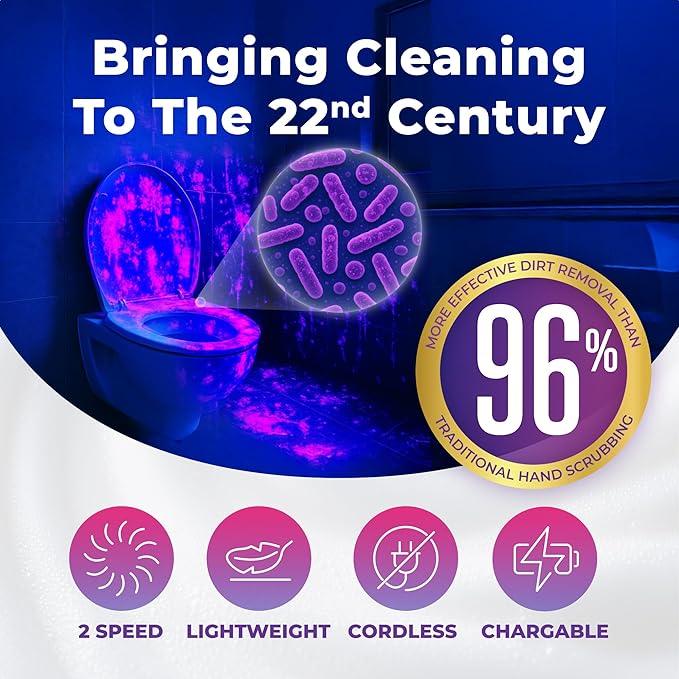 SYNOSHI PRO Electric Spin Scrubber, Cordless Cleaning Brush Bathroom Scrubber. Waterproof Shower Cleaner Brush with Adjustable Angles, 2 Speed, 180Min Work Time for Floor, Bathtub, Kitchen, Car, Tub - NeatNest