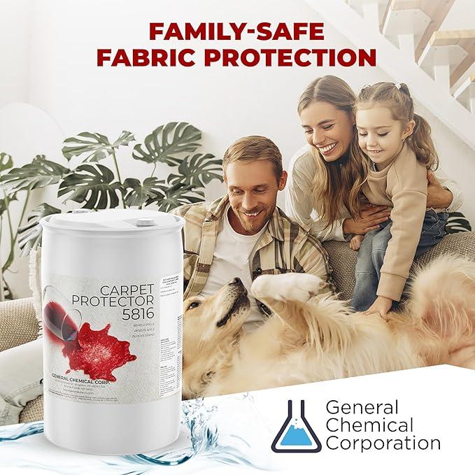 General Chemical Stain Shield Spray - Safe Fabric Protector Spritz and Stain Guard 5816 for Upholstery, Carpets, Rugs, Drapes & More - Impermeable Protectant Spray for Outdoor & Indoor Use - 55 Gallon - NeatNest
