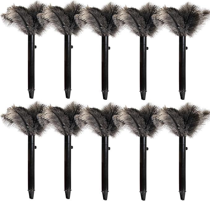 Retractable Ostrich Feather Duster for Cleaning, 15 Inch Fluffy and Natural Feather Duster with Retractable Handle， Reusable Eco-Friendly Handheld Cleaning Supplies (10 pcs) - NeatNest