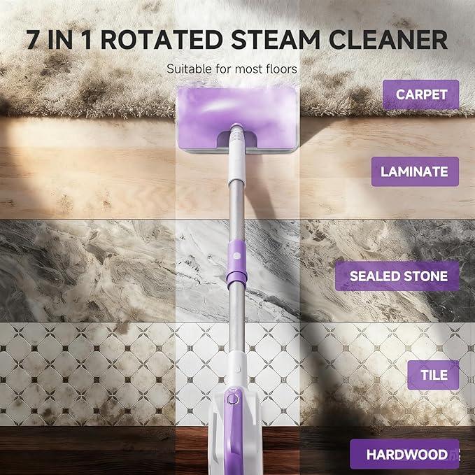 Steam Mop, Powerful Detachable Handheld Steamer with 350ml Tank, 23FT Power Cable, Steam Mops for Floor Cleaning, Tiles, Windows, Tile Grout, Carpets, Furniture - NeatNest