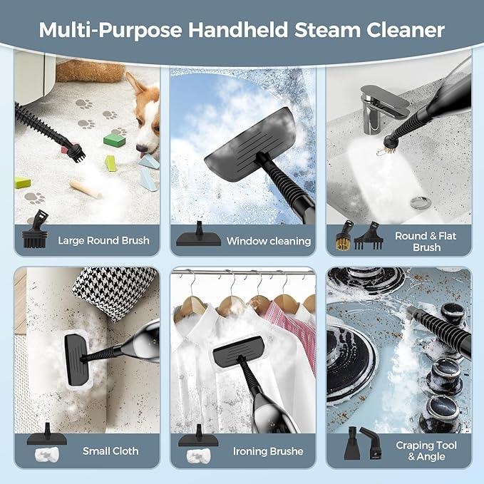 Steam Mop, 12-in-1 Powerful Handheld Steam Cleaner Detachable Steam Mops for Floor Cleaning, 565ML Removable Tank, 23FT Power Cable, MultiPurpose Steamer for Hardwood, Tile, Grout, Furniture - NeatNest