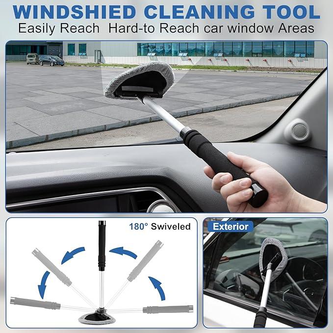 Viewsun Windshield Cleaner Tool, 13Pcs Car Interior Cleaning Kit, Car Detailing Kit Interior Cleaner, Car Detailing Brushes, Car Cleaning Gel, Inside Cleaning Supplies Accessories for Women Men - NeatNest