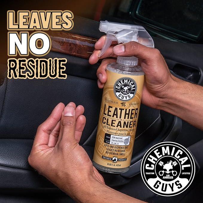 Chemical Guys Leather Cleaner & Leather Serum Kit for Car Interiors, Furniture, Apparel, Shoes, Boots, and More (Works on Natural, Synthetic, Pleather, Faux Leather and More), 16 fl oz - 2 Items - NeatNest