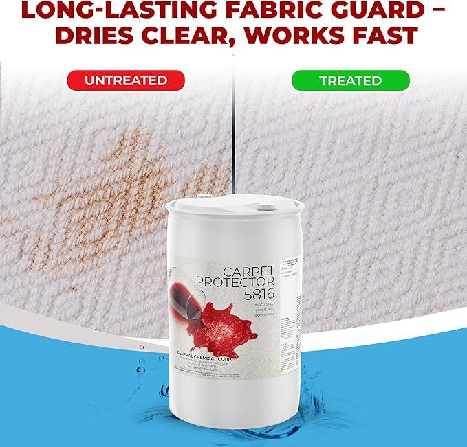 General Chemical Stain Shield Spray - Safe Fabric Protector Spritz and Stain Guard 5816 for Upholstery, Carpets, Rugs, Drapes & More - Impermeable Protectant Spray for Outdoor & Indoor Use - 55 Gallon - NeatNest