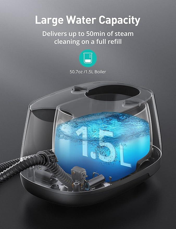 Steam Cleaner for Home, 293°F 58 PSI Powerful Multipurpose Handheld Steam Mop, 21 Attachments, 50Oz Capacity, Heavy Duty Steamer for Carpets, Floors, Cars, Tiles, Crack Cleaning, Turquoise - NeatNest