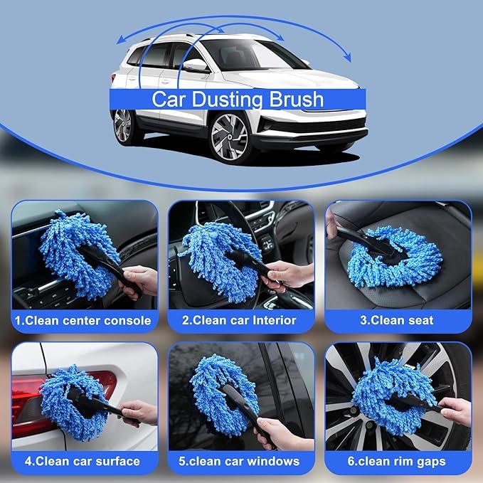 Viewsun Windshield Cleaner Tool, 14Pcs Car Interior Cleaning Kit, Car Detailing Kit Interior Cleaner, Car Detailing Brushes, Car Cleaning Gel, Inside Cleaning Supplies Accessories for Women Men - NeatNest