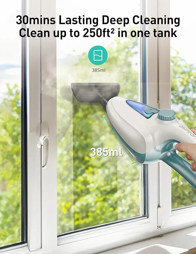 12-in-1 Steam Mop, Fast 15-Sec Heat-Up, 1500W Detachable Handheld Steam Cleaner with 2 Dirt Grip Pads, Removes 99.99% Stubborn Stains for Hardwood Floors, Windows, Tiles, Furniture, Turquoise - NeatNest