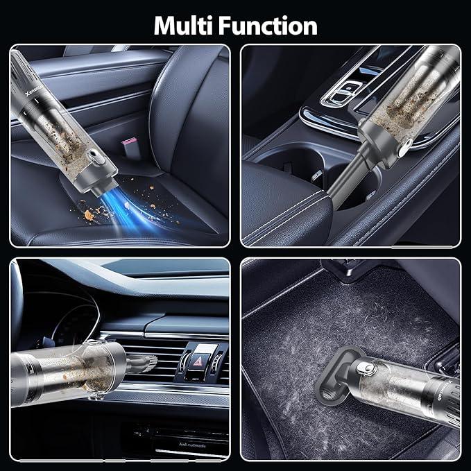 Handheld Vacuum Cordless 25000Pa Car Vacuum 3-in-1 Handheld Vacuum, Includes Smart Display and Charging Base Hand Vac Cordless Rechargeable One-Touch Empty for Home/Pet/Car (Silver) - NeatNest