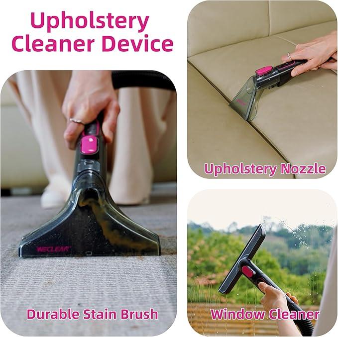 WECLEAN C3 Portable Spot Cleaner for Carpets and Rugs, 11.8 fl oz Clean & 9.9 fl oz Dirty Tank, 600W Motor with 18Kpa Suction, 18ft Power Cord & 5.5ft Hose, Carpet Cleaner Machine - NeatNest