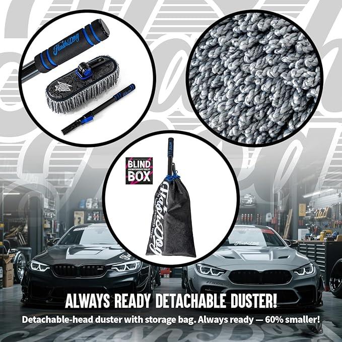 Flash Dog Car Duster Exterior & Interior Scratch Free Kit Microfiber and Telescopic Aluminum Alloy Handle for Cars/SUV/Trucks with Car Duster Interior, Portable Waterless Dust Removal - NeatNest
