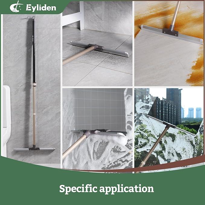 Eyliden Rubber Floor Squeegee, Quick Water & Foam Removal Broom | Heavy-Duty, Dual-Action Push & Scrape, Squeegee for Shower Glass Concrete Garage Commercial Epoxy Floors - NeatNest