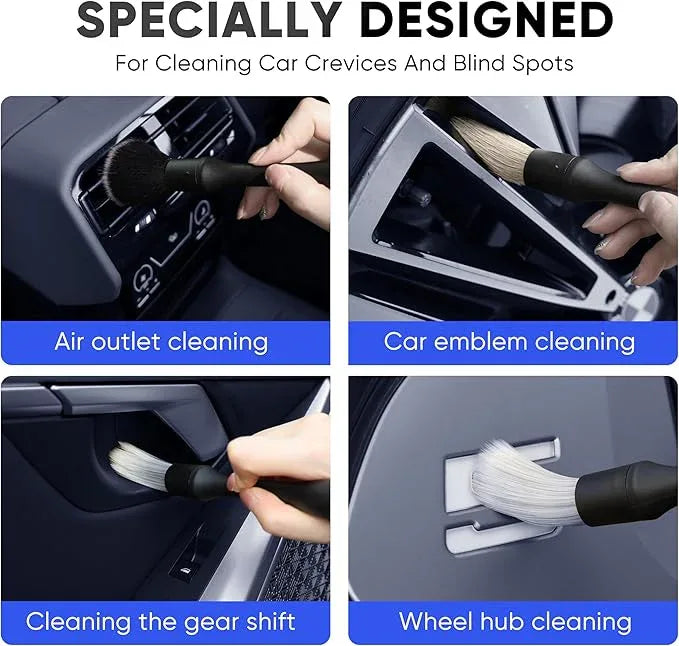 5-12ft Car Wash Kit,8 Piece,Thickened Aluminum Telescopic Rod,Cleaning Brush,Tire Brush,180 ° Chenille Mop,Fiber Towel,Storage Bag,2-Piece Detail Brush,Car,RV,Truck Clean Kit - NeatNest