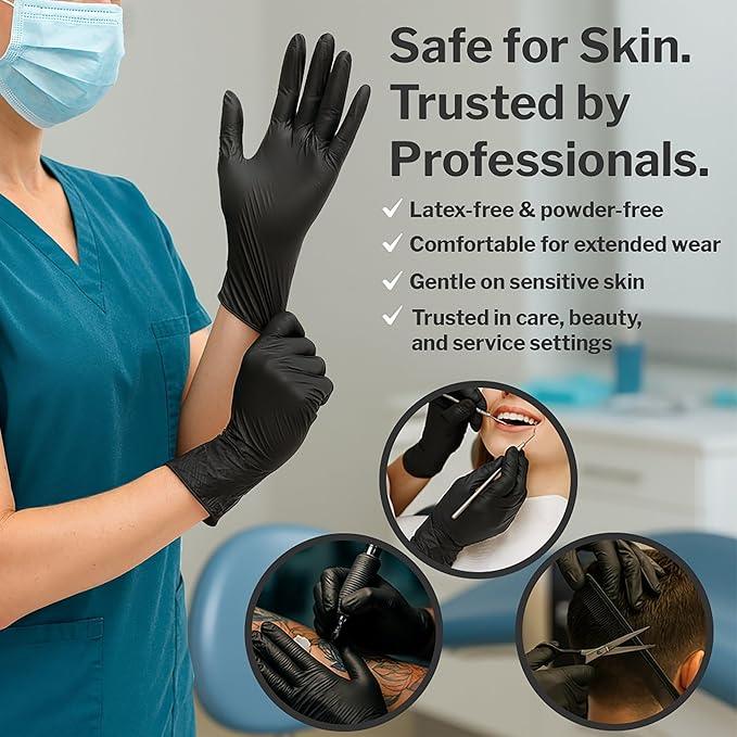 CareStock Black Nitrile Gloves X-Large [920 Count] – 2 mil Thin Disposable Latex-Free Exam Gloves for Medical, Cleaning, Cooking, Food Prep – Ultra-Strong with Slip-Resistant Textured Grip Bulk - NeatNest